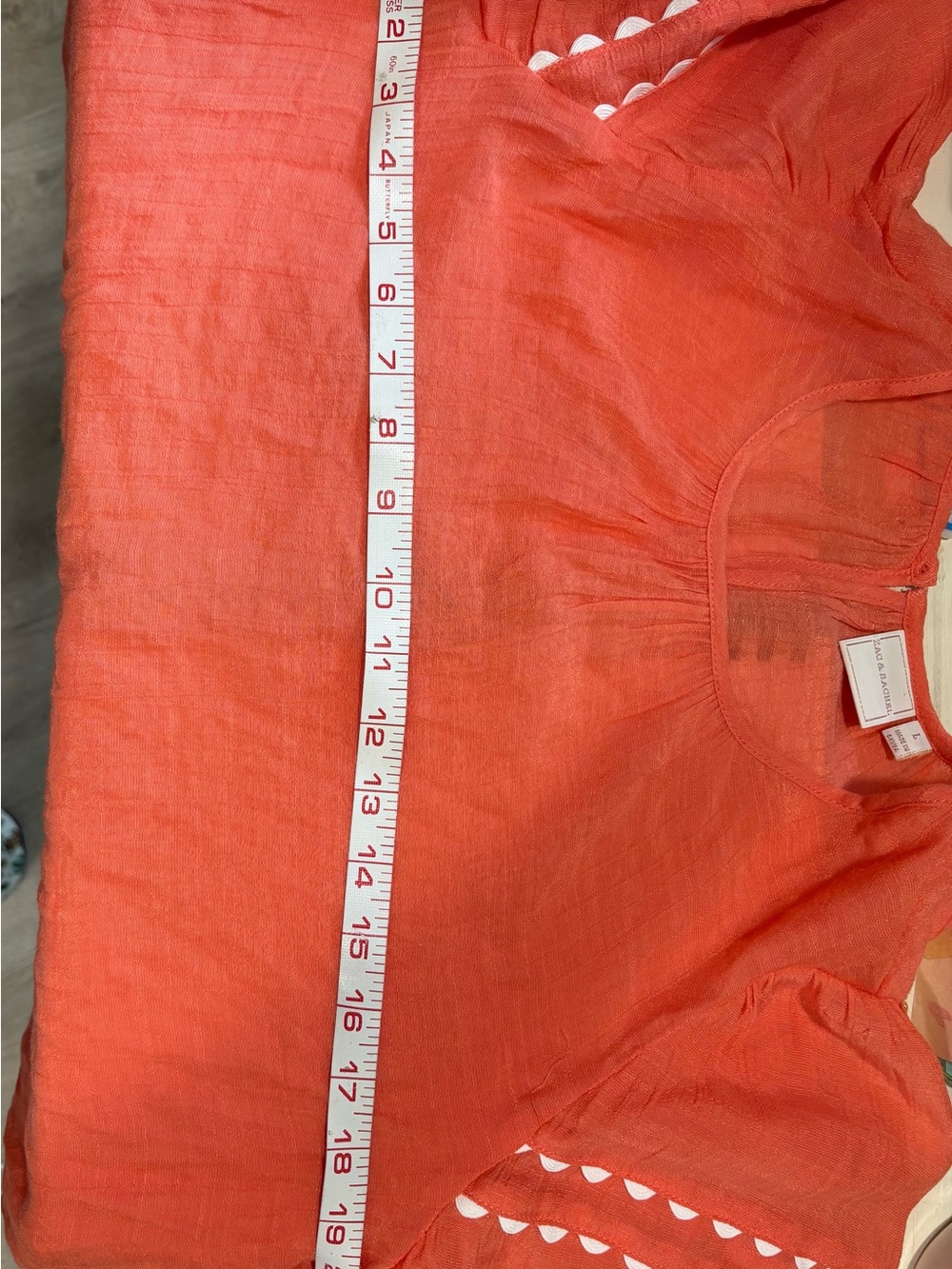 Zac & Rachel Coral Puff-Sleeve Ladder-Trim Blouse - Picture 9 of 9